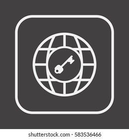Key  icon,  isolated. Flat  design.