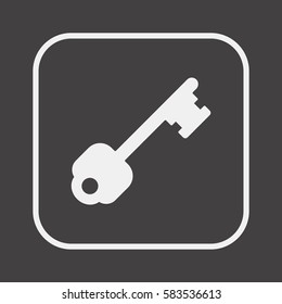 Key  icon,  isolated. Flat  design.