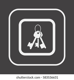 Key  icon,  isolated. Flat  design.