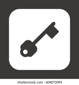 Key  icon,  isolated. Flat  design.
