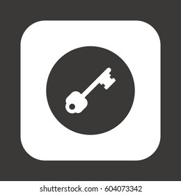 Key  icon,  isolated. Flat  design.