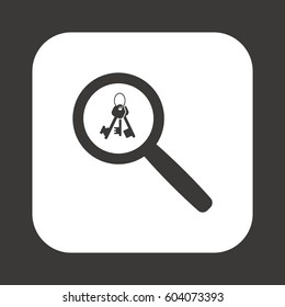 Key  icon,  isolated. Flat  design.