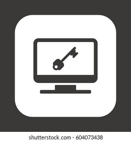 Key  icon,  isolated. Flat  design.