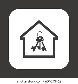 Key  icon,  isolated. Flat  design.