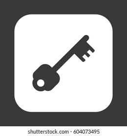 Key  icon,  isolated. Flat  design.