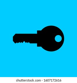 key icon isolated on blue background. vector illustration