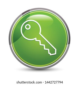Key icon isolated on elegant green round button vector illustration