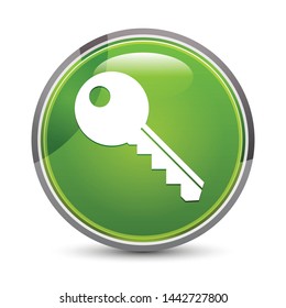 Key icon isolated on elegant green round button vector illustration