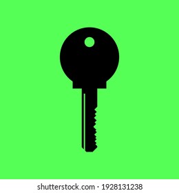 key icon isolated on green background. vector illustration