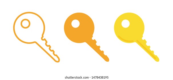 Key icon isolated on white background. Lock, internet security sign. Vector design element.