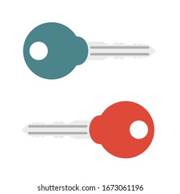 Key icon isolated on white background. Trendy flat style for graphic design, web-site. Vector illustration EPS 10.