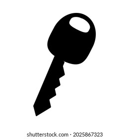 Icono de clave aislado en fondo blanco. Silueta de arcos negros. Bloquear o desbloquear la señal. Diseño sencillo y plano. Autoservicio, reparación, coche, hogar o símbolo de seguridad. Ilustración vectorial de acciones