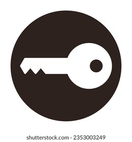 Icono de clave aislado en fondo blanco