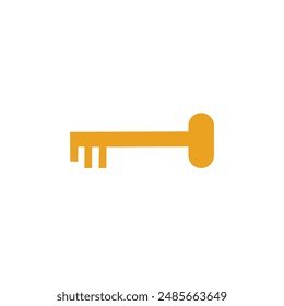 Key icon isolated on white background for your web and mobile app design, Key logo concept. Gold colored key illustration element design for various purposes