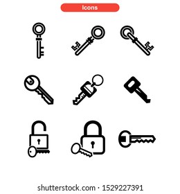 key icon isolated sign symbol vector illustration - Collection of high quality black style vector icons
