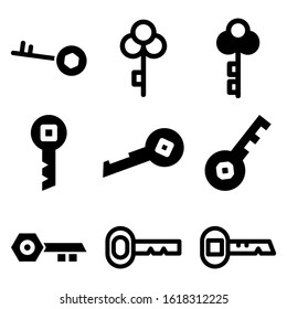 key icon isolated sign symbol vector illustration - Collection of high quality black style vector icons
