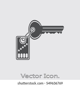 Key icon isolated sign symbol and flat style for app, web and digital design. Vector illustration.