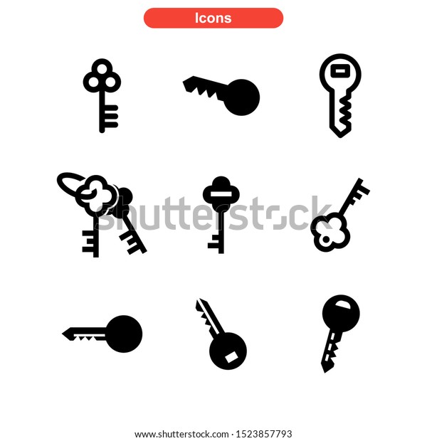 key icon isolated sign\
symbol vector illustration - Collection of high quality black style\
vector icons\
