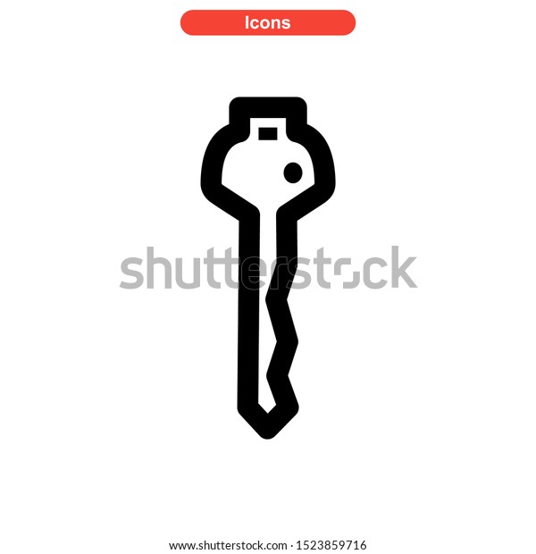 key icon isolated sign symbol vector\
illustration - high quality black style vector\
icons\
