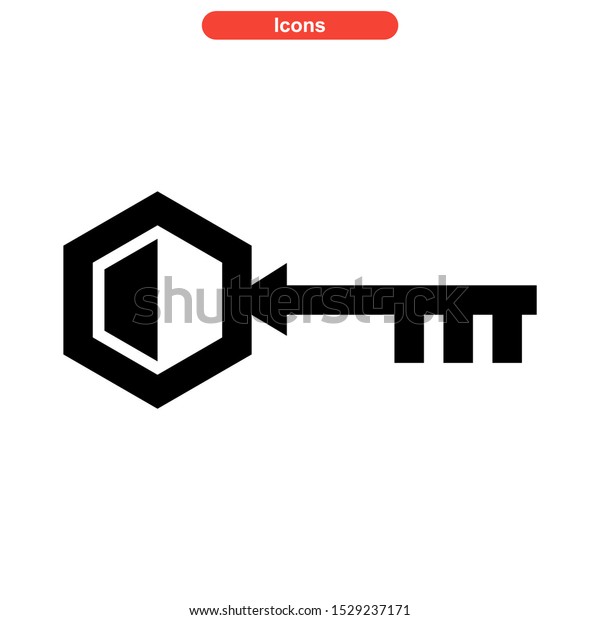 key icon isolated sign symbol vector\
illustration - high quality black style vector\
icons\
