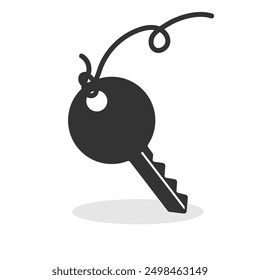 Key icon isolated vector illustration on white background.