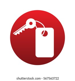 key icon isolated vector sign symbol on red background. Transport elements. Can be used in logo, UI and web design