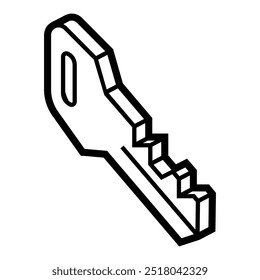 Icono de clave en estilo de isometría. Imagen para el Sitio web, App, logotipo, diseño de la interfaz de usuario.
