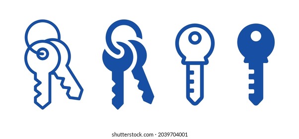 Key icon. Keychain icon vector isolated on white background.