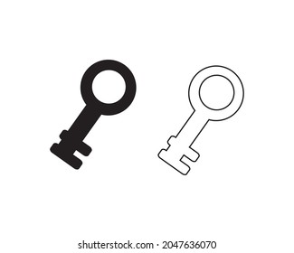 Key icon. Keyword vector sign. silhouette key vector and outline style