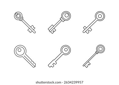 Ilustración vectorial de arte de línea de icono clave