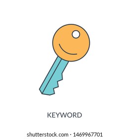 Key icon in line style vector illustration