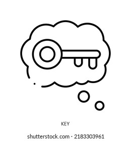 key icon. Linear style sign isolated on white background. Vector illustration