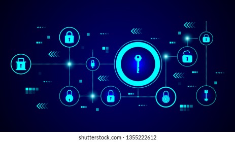 key icon. From lock and keys set