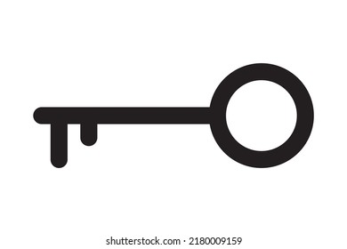 Key icon for lock and open door in house. Safety and security protection symbol. Vector illustration.