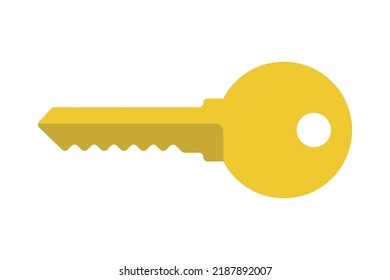Key icon for lock and open door in house. Safety and security protection symbol. Vector illustration.