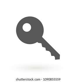 Key icon. Lock simbol. Security sign. Flat design style