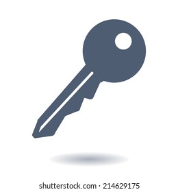 Key icon. Lock simbol. Security sign. Flat design style.
