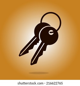 Key icon. Lock simbol. Security sign. Flat design style.