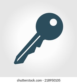 Key icon. Lock simbol. Security sign. Flat design style.