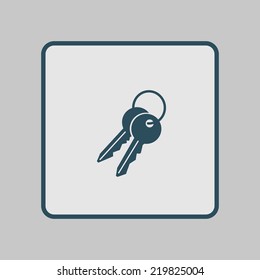 Key icon. Lock simbol. Security sign. Flat design style.
