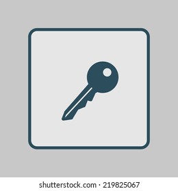 Key icon. Lock simbol. Security sign. Flat design style.