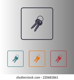 Key icon. Lock simbol. Security sign. Flat design style.