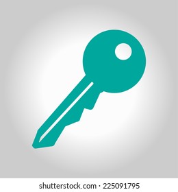 Key icon. Lock simbol. Security sign. Flat design style.