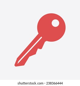 Key icon. Lock simbol. Security sign. Flat design style.