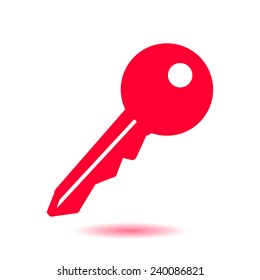 Key icon. Lock simbol. Security sign. Flat design style.