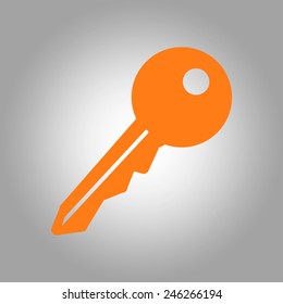 Key icon. Lock simbol. Security sign. Flat design style.