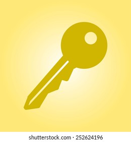 Key icon. Lock simbol. Security sign. Flat design style.