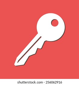 Key icon. Lock simbol. Security sign. Flat design style.