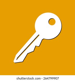 Key icon. Lock simbol. Security sign. Flat design style.
