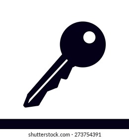 Key icon. Lock simbol. Security sign. Flat design style.